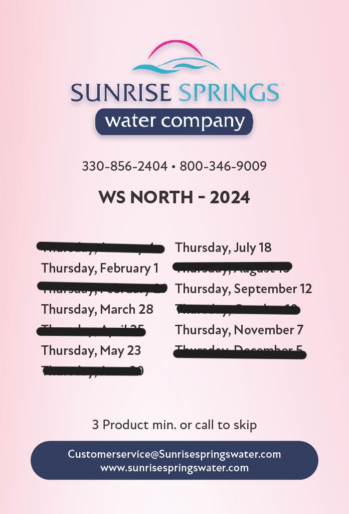 WS North 2024 eom 21 Sunrise Springs Water Company